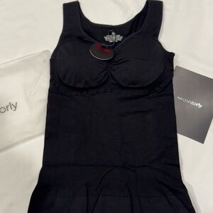 Contorly Cami Shaper Classic 010 Black XL Tummy Control Built-in Bra NWT